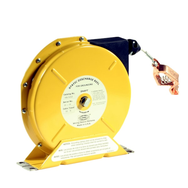 Hubbell Wiring Device-Kellems Cord Reel, Yellow Reel Color, 50 Ft Length, 1 Outlets HBL50SDN - main